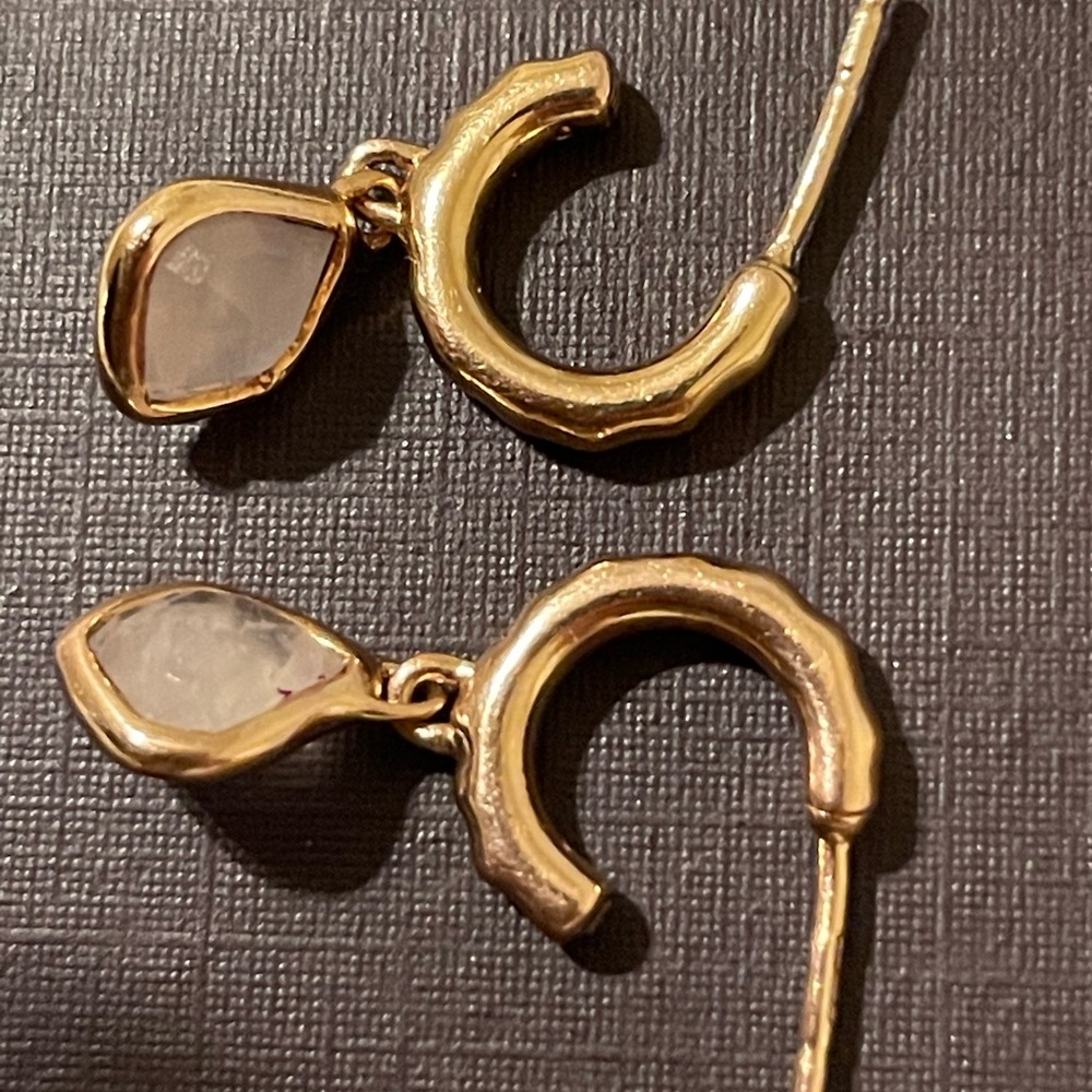 MONICA VINADER rose gold pink quartz nugget Earrings - Picture 4 of 8